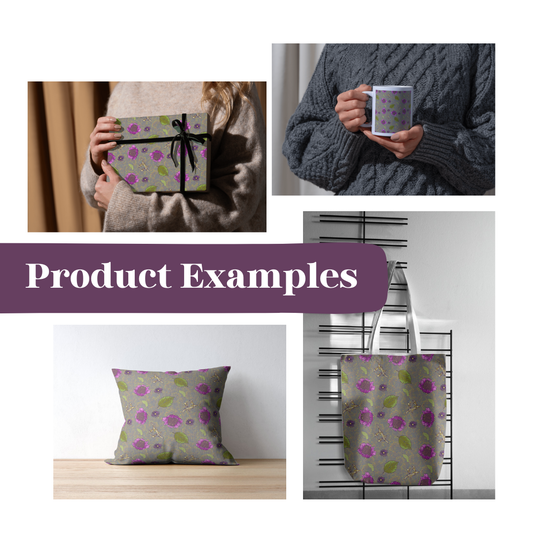 Bloomed 1 - Hand-Drawn Printable Seamless File