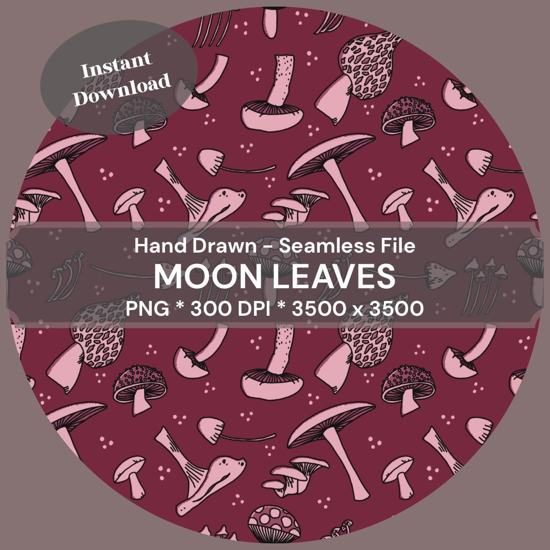 Mushroomed 3 Hand-Drawn Printable Seamless File