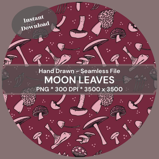 Mushroomed 3 Hand-Drawn Printable Seamless File