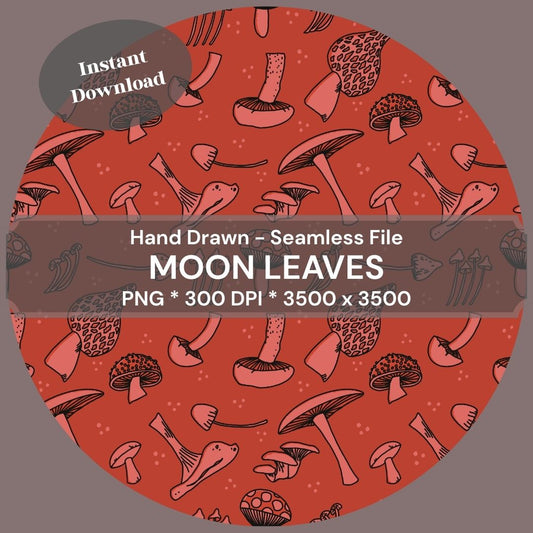 Mushroomed 1 Hand-Drawn Printable Seamless File