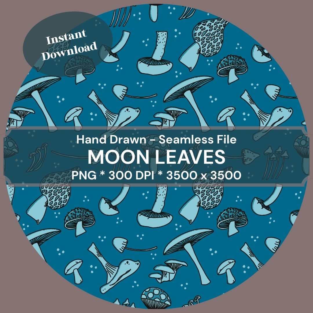 Mushroomed 2 Hand-Drawn Printable Seamless File