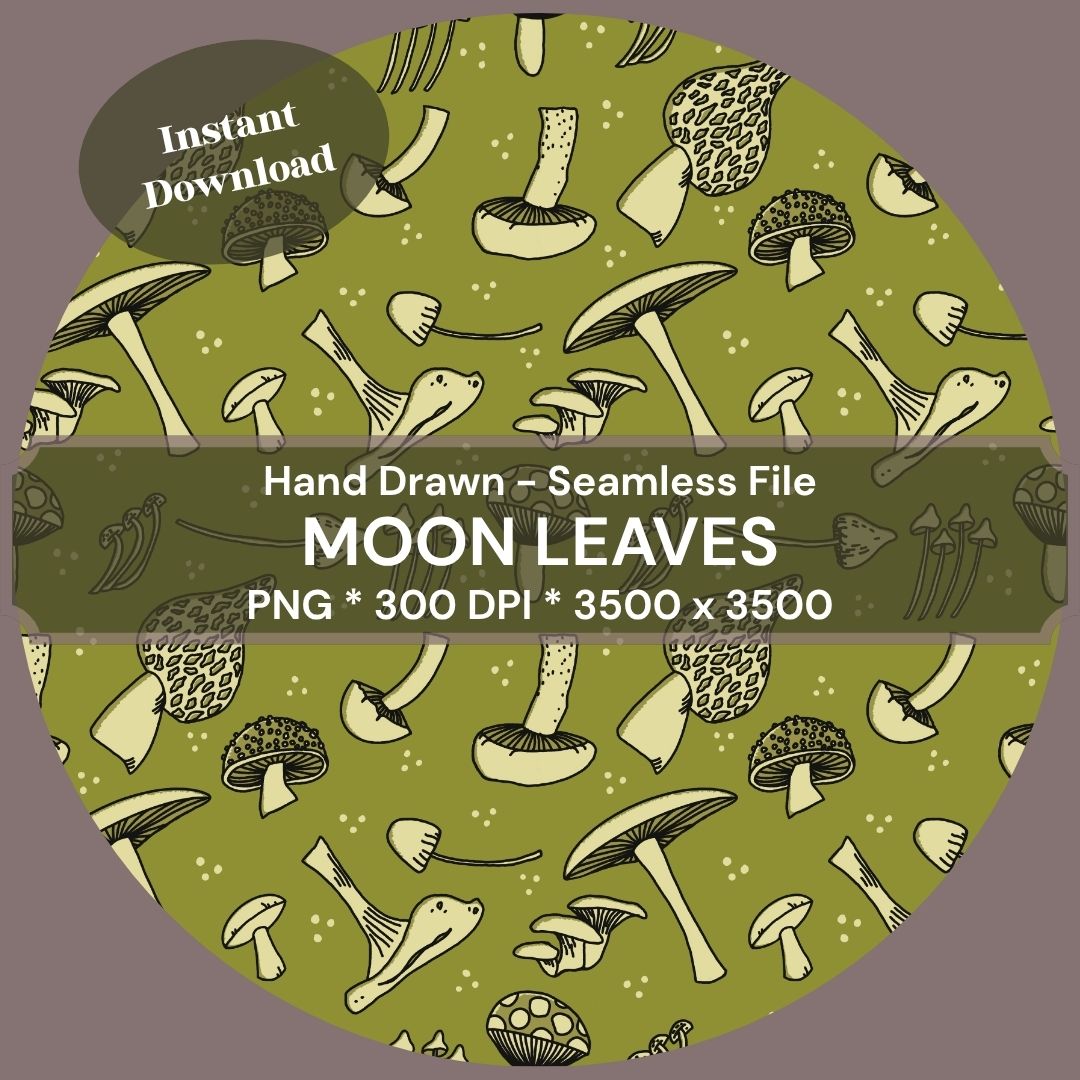 Mushroomed 5 Hand-Drawn Printable Seamless File