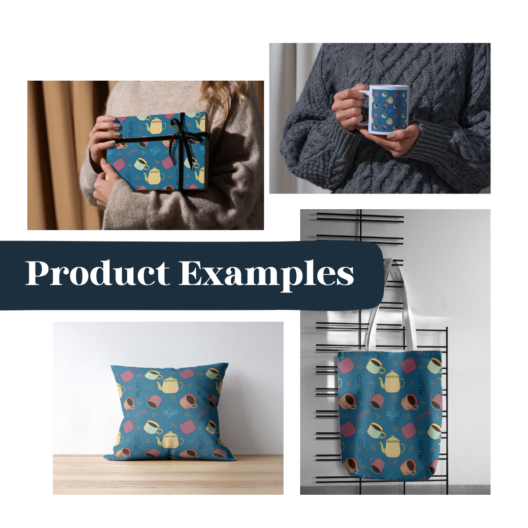 Mugged Hand-Drawn Printable Seamless File