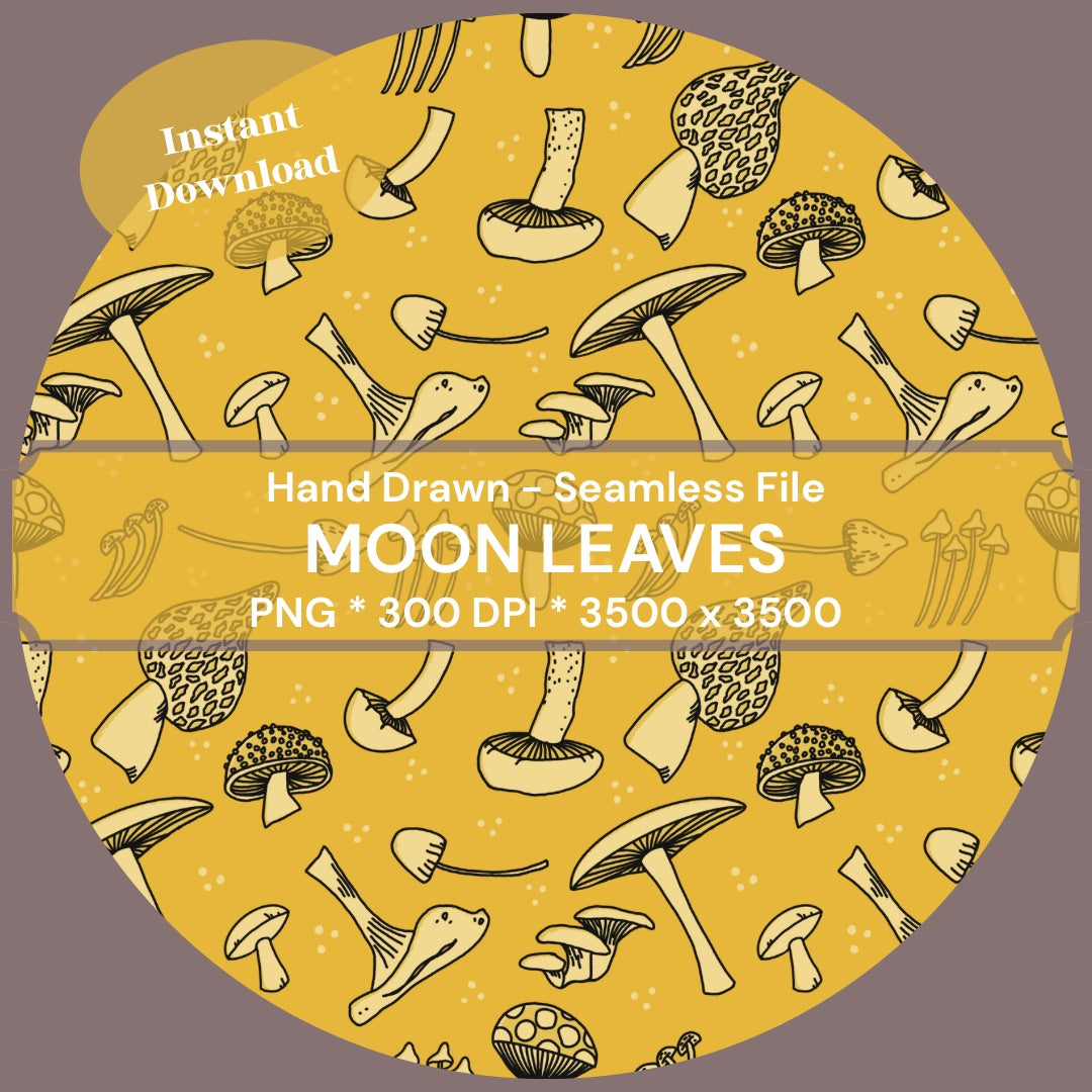 Mushroomed 6 Hand-Drawn Printable Seamless File